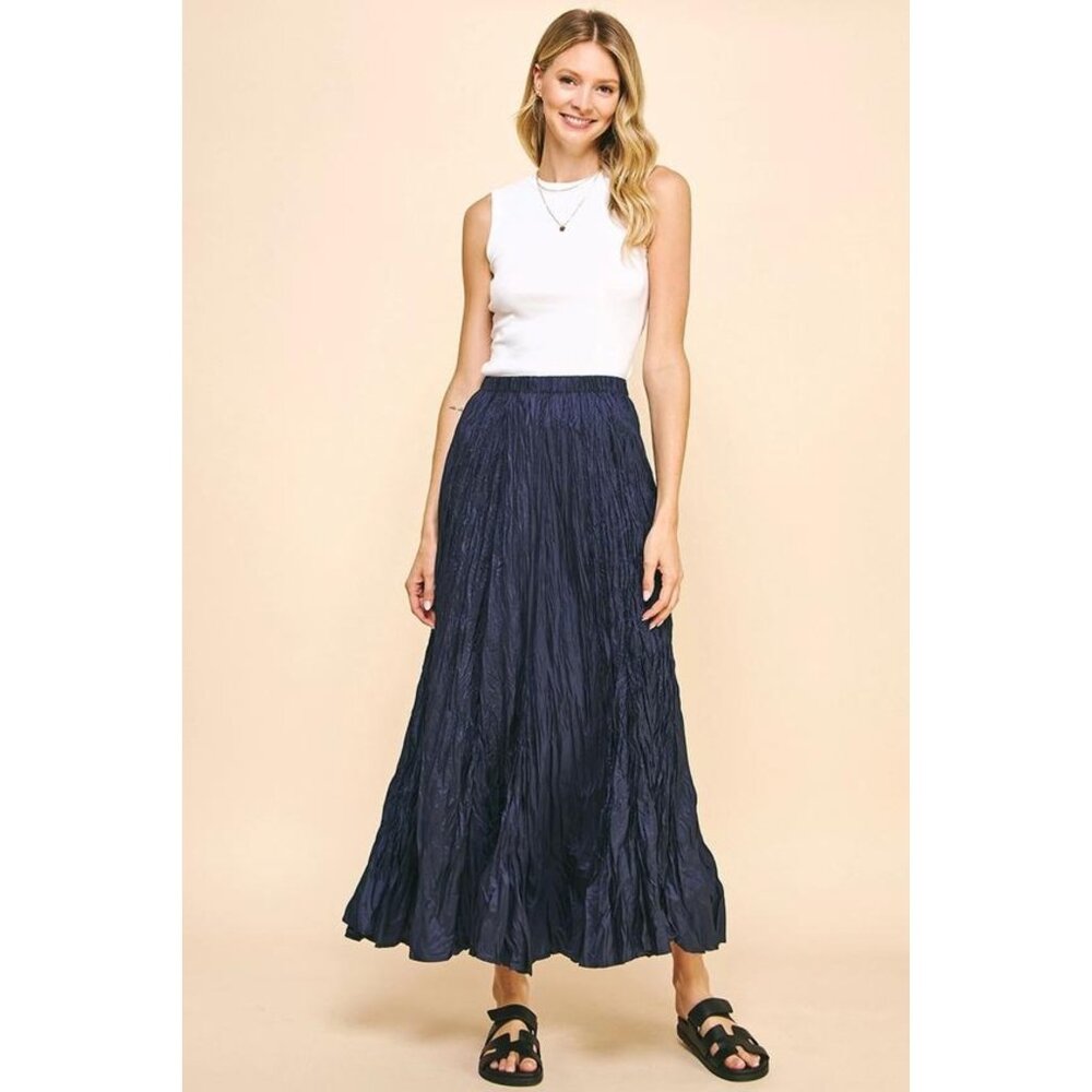 crinkled maxi skirt